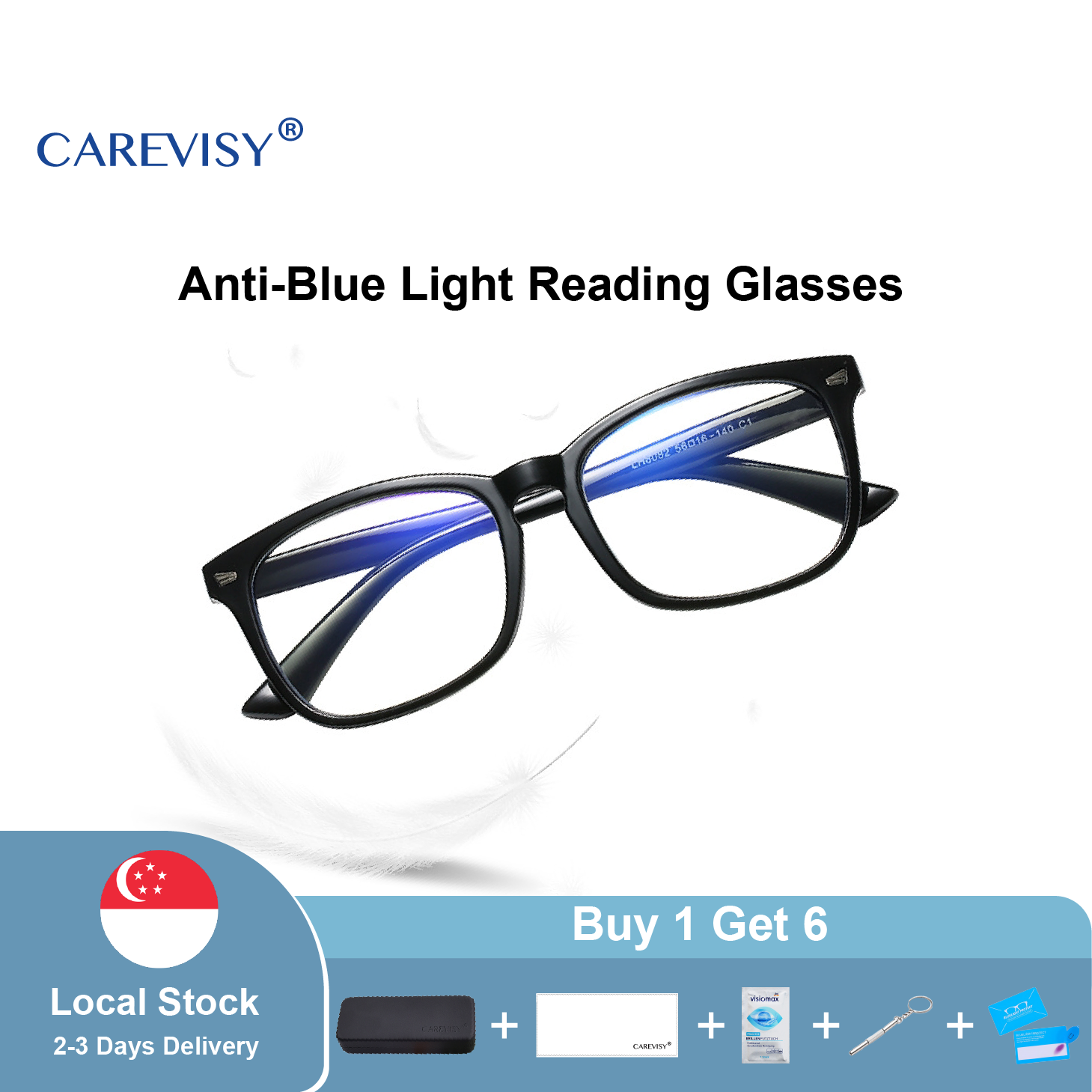 (Gift for parents) CAREVISY TR90 Reading Glasses Presbyopic Presbyopia Glasses Far Sighted Glasses Anti Blue Light Ray Spectacles for Adults Men Women C6029