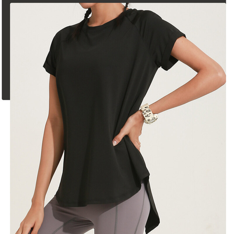 Jaga Ball Sport Shirt Fitness Seamless Tie Back Crop Top Yoga Tank Workout Tops Dry Fit Women Gym Running Sports T shirt Activewear Shirts