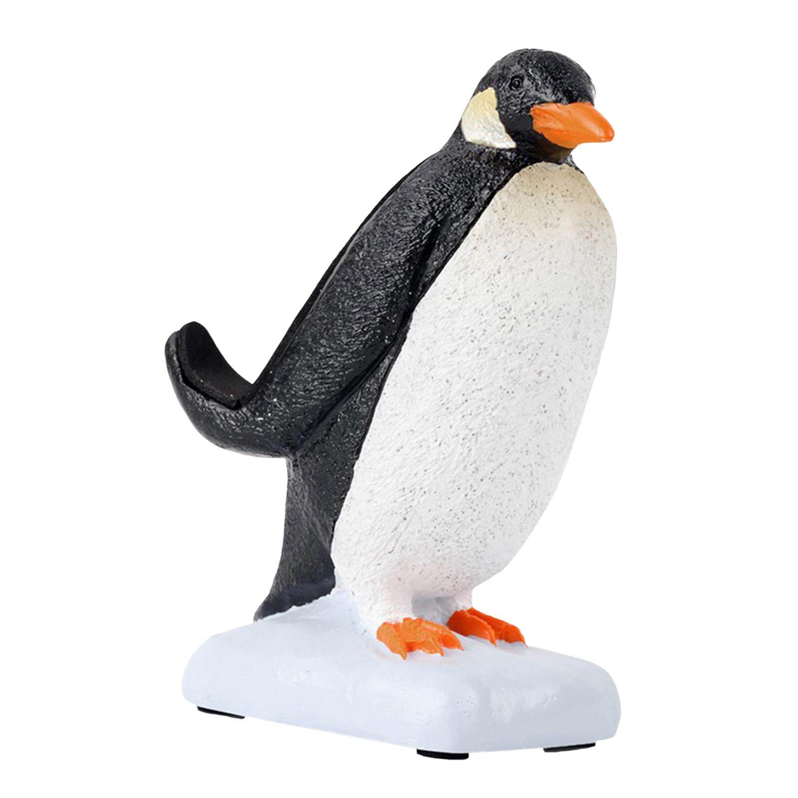 milageto Creative Animal Penguin Statue Desktop Phone Holder Stand for Tabletop