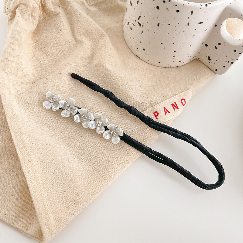 FINE TOO Korean Creative Pearl Petals Hair Tie Simple Elegant Elastic Rubber Band Hair Accessories Gifts