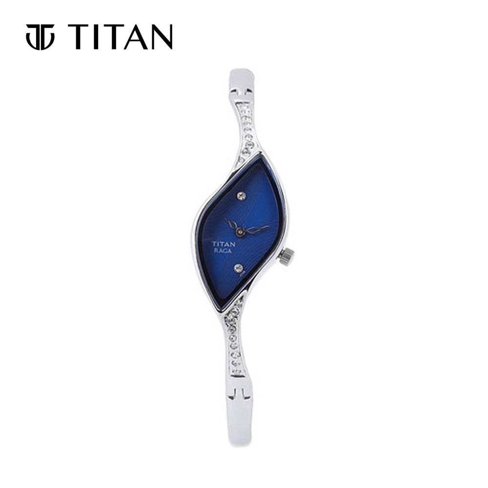 Titan Raga Blue Dial With Silver Metal Strap Analog Women's Watch 9710SM01
