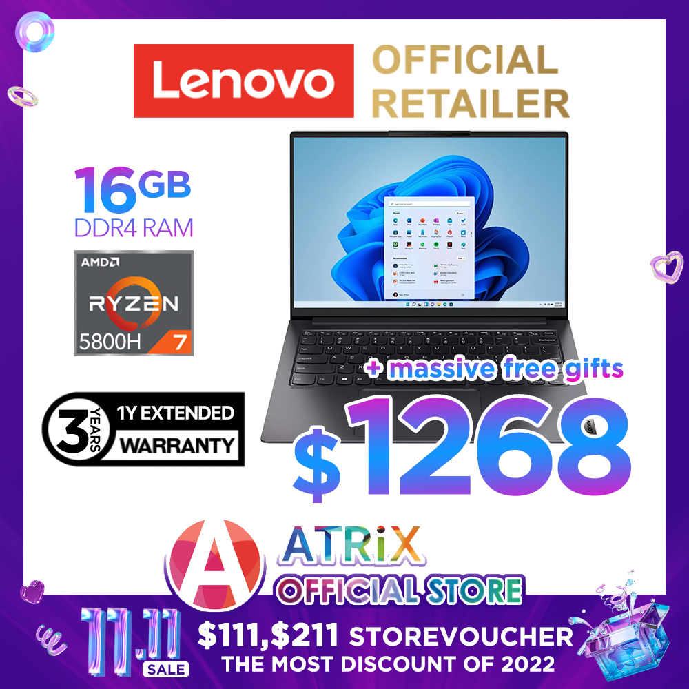 【StarBuy $1268】Lenovo YOGA Slim 7 Pro 14ACH5 | 82MS008MSB | 14inch 2.2K (2240x1400) IPS 300nits | AMD Radeon Graphics | AMD Ryzen 7 5800H | 16GB DDR4 | 512GB SSD | Win11 Home |  2Y Premium Care