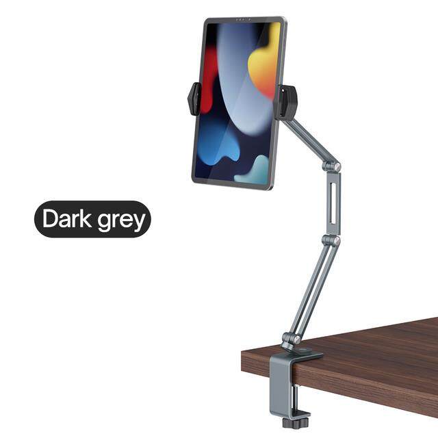 Adjustable Tablet Stand, Aluminium Tablet Phone Holder Clamp 360° Rotation Swivel Height adjustment. | SG STOCK