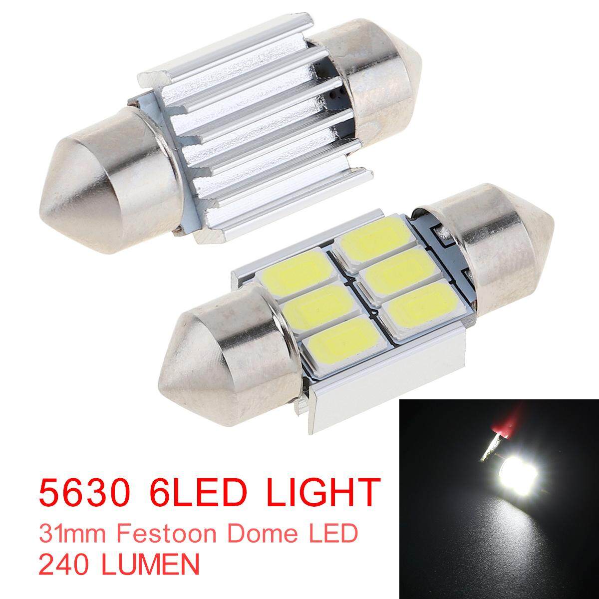 2pcs LED Car Interior Dome Light Bulbs 31mm 12V 5630 6 SMD Globe Au Canbus Festoon