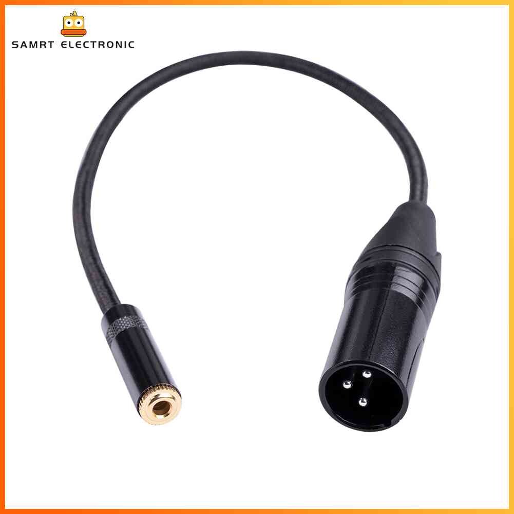 TRS 3.5mm Female to XLR Male Audio Cable for Cannon 3 Pin Microphone Converter #