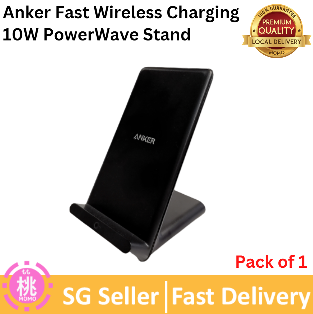 Anker Fast Wireless Charging upgraded , 10W PowerWave Stand, Compatible iPhone 11, iphone 11 Pro, iphone 11 Pro Max, XR, Xs Max, XS, X , Fast-Charging Samsung S10 S9/S9+/S8/S8+/Note 9 and More, (No AC