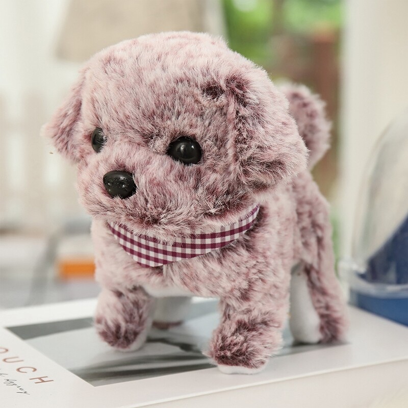 Electronic Simulation Robot Dog Smart Walking Barking Wagging Electric Plush Toy Teddy Robot Dog Child Toy Puppy For Birthday New Year Christmas Gift