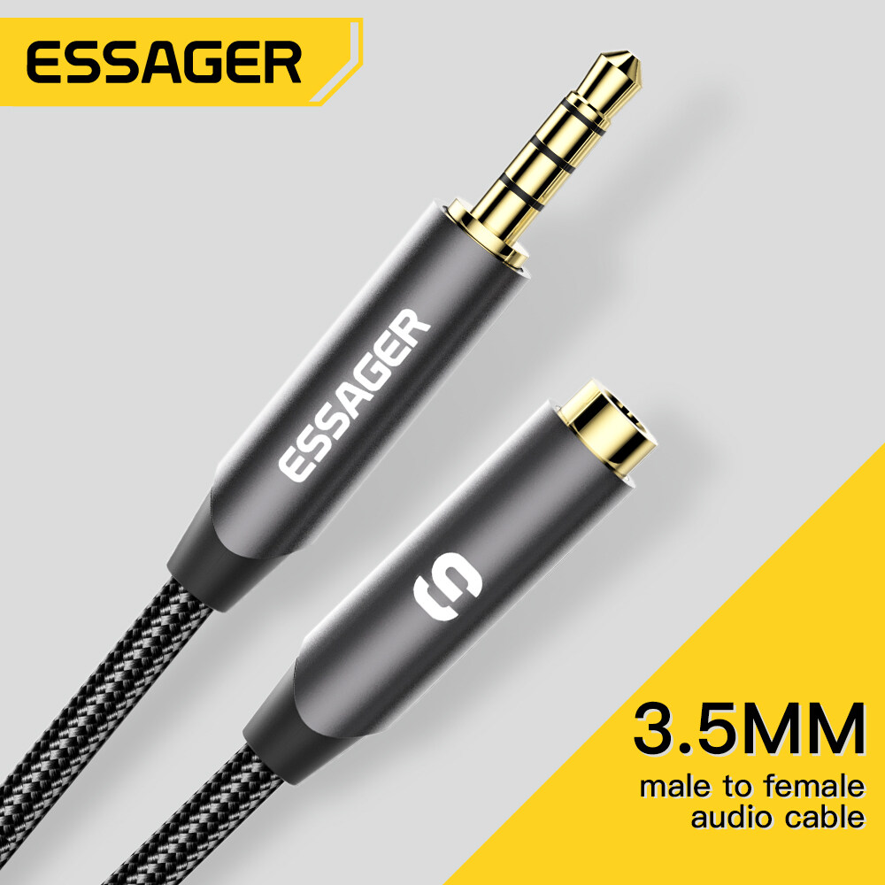 Essager AUX Cable Jack 3.5mm Male To Female Audio Cable Speaker Extension Cable For Headphones  Sound Speaker Extender AUX Wire Line