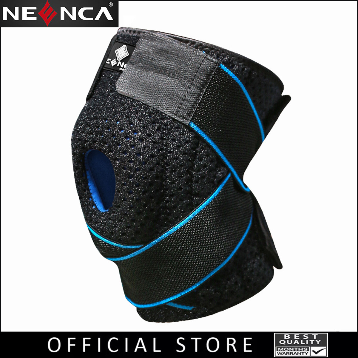 NEENCA Knee Brace with Side Stabilizers & Patella Gel Pads, Adjustable Compression Knee Support Braces for Knee Pain, Meniscus Tear,ACL,MCL,Arthritis, Joint Pain Relief,Injury Recovery-4 Sizes.