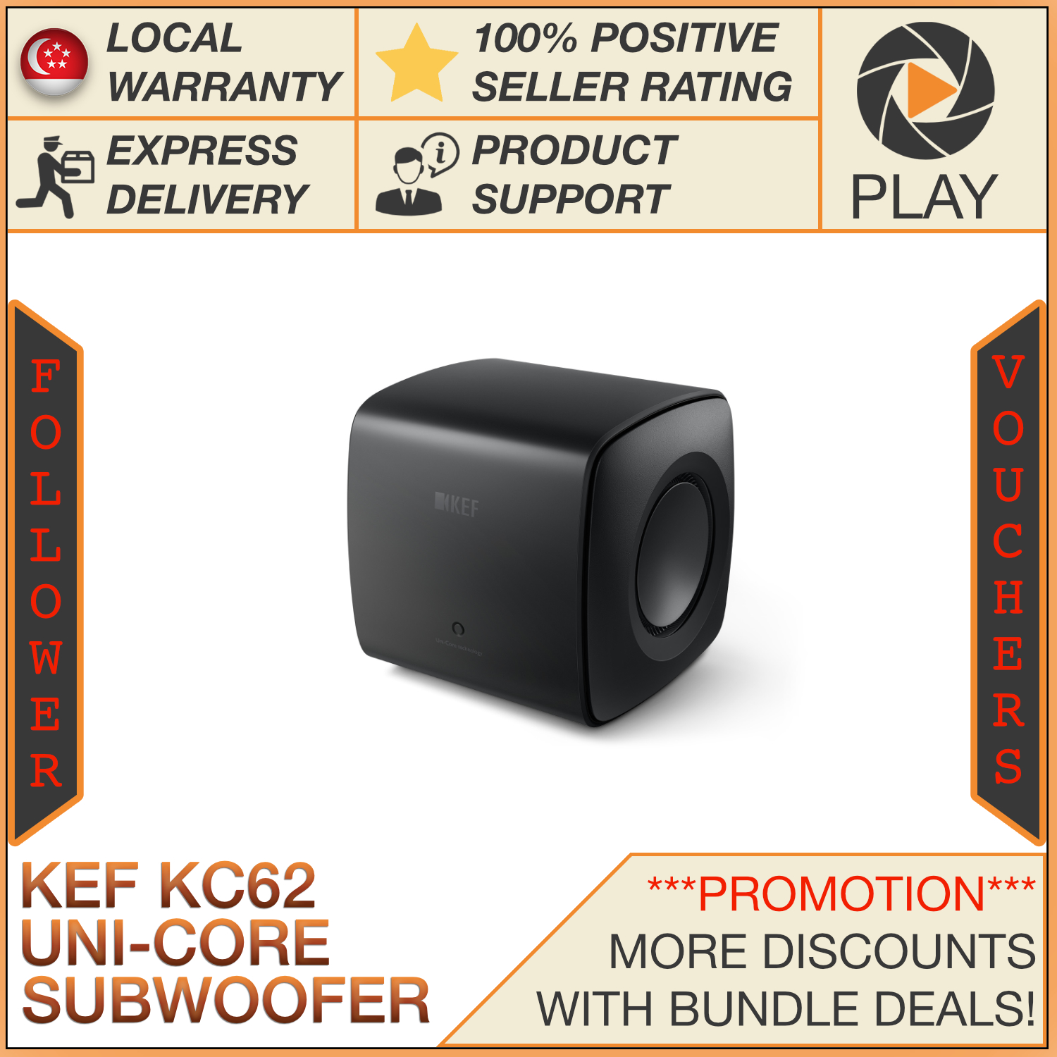 KEF KC62 Force Cancelling Uni-Core Subwoofer