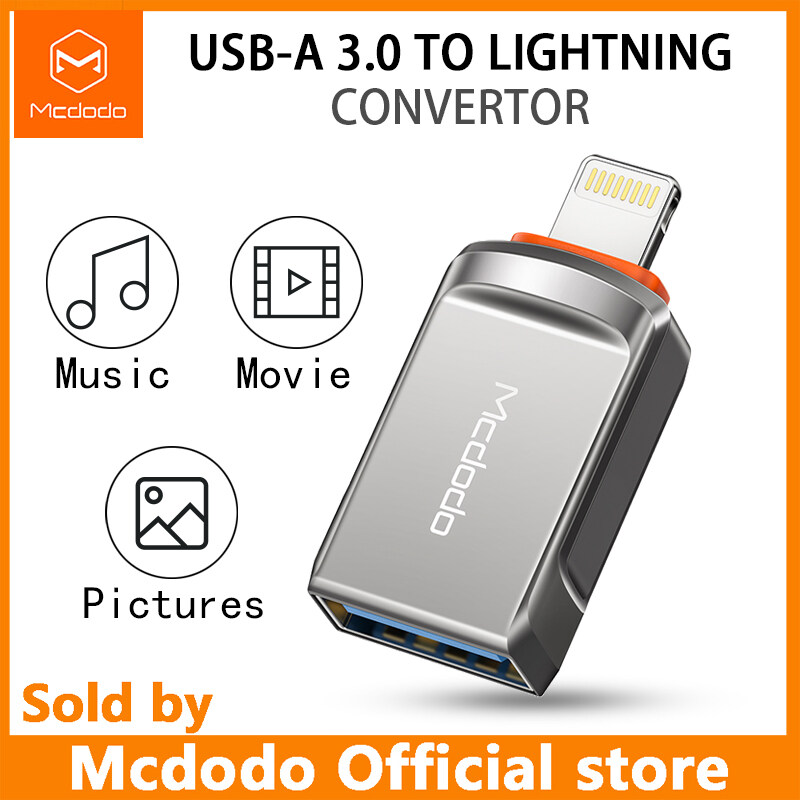 Mcdodo USB-A 3.0 to lightning OTG Data Adapter For iPhone 13 12 11 Pro XS max XR X 8 7 6 6s iPad Tablet Converter Data SD Card U Disk