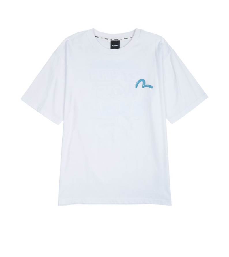 [EVISU KOREA ] 100％ Authentic Wave Illustration Loose Fit T-Shirt