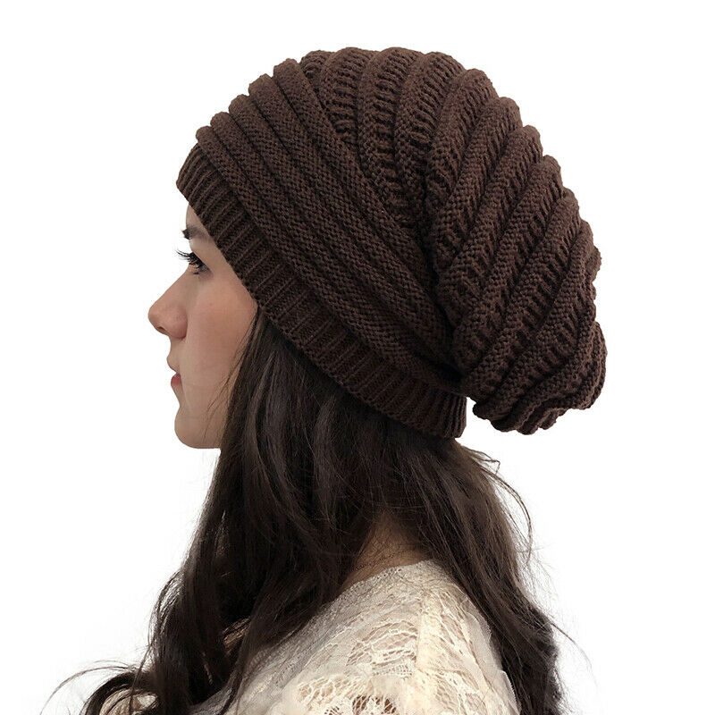 Womens Knitted Slouchy Beanie Winter Warm Casual Loose Thick Wool Beret Cap Hats