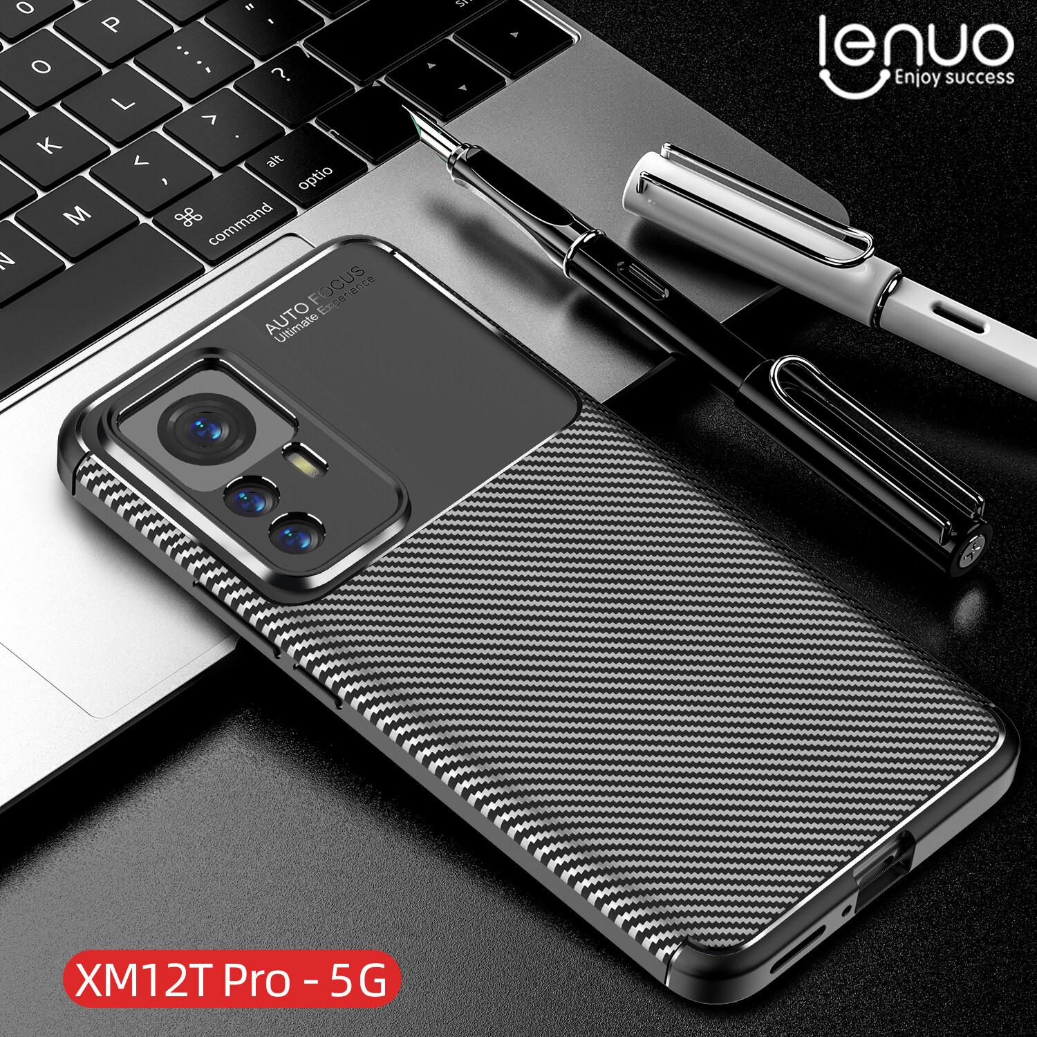 Lenuo for Xiaomi 12T 12T Pro K50 Ultra Case - TPU Carbon Fiber Shockproof Anti-scratch Matte Cellphone Back Cover Phone Case
