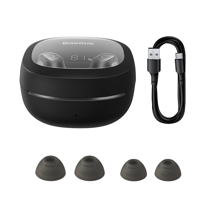 Baseus WM02+ TWS Wireless Earphone Bluetooth 5.3 Earbuds With Digital Display Support Location Smart Touch Control Headphone For iPhone Huawei Xiaomi Samsung Vivo Phone