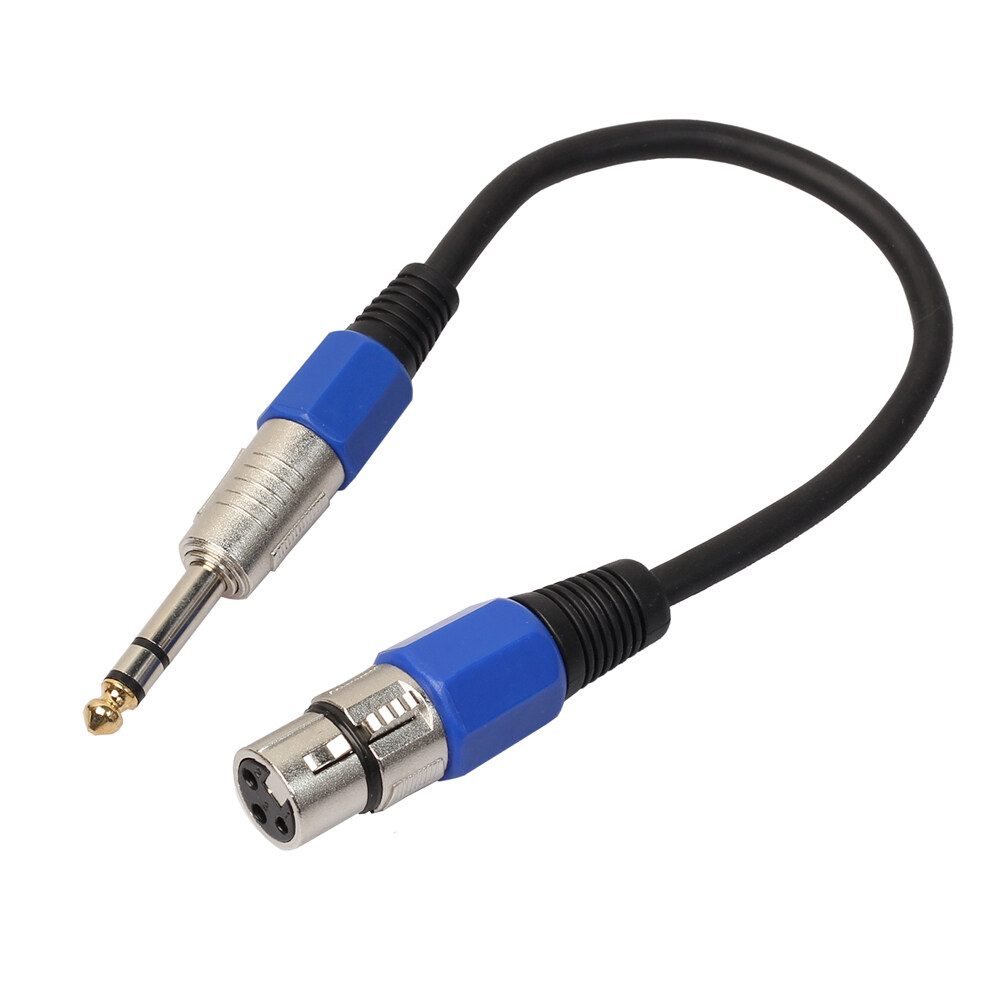 3P XLR Female Jack to 1/4" 6.35mm Male Plug Stereo Microphone Adapter Cable