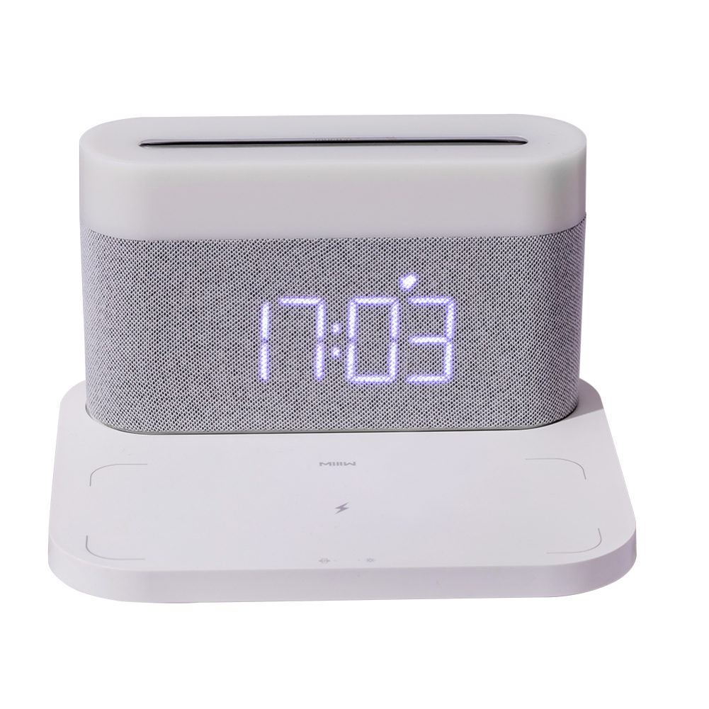 3 In 1 Fast Charging Wireless Charger Table Clock Night Light With Clock Brightness Adjustable Charger Stand