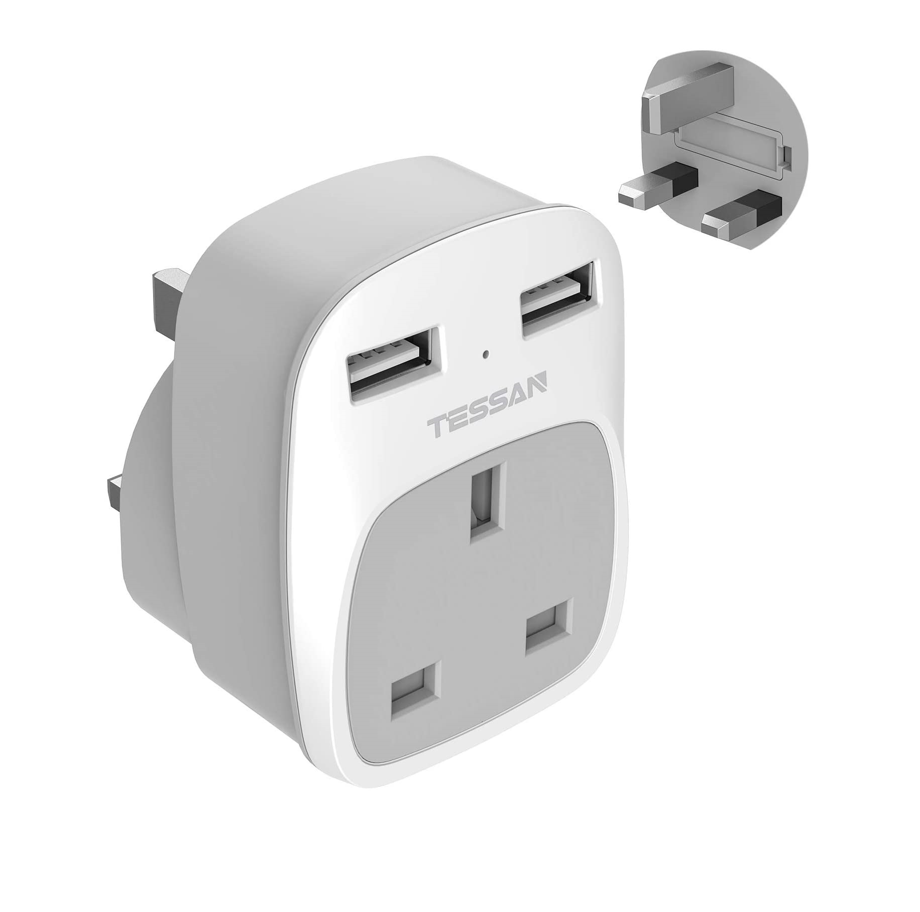 TESSAN Multi Plug Adapter USB Charger Power Strip USB Plug Extension with 3 AC Outlets and 3 USB Ports ,Extension Power Socket Plug USB C Plug USB Adapter Plug USB C Charger Power Extension Gan Charge