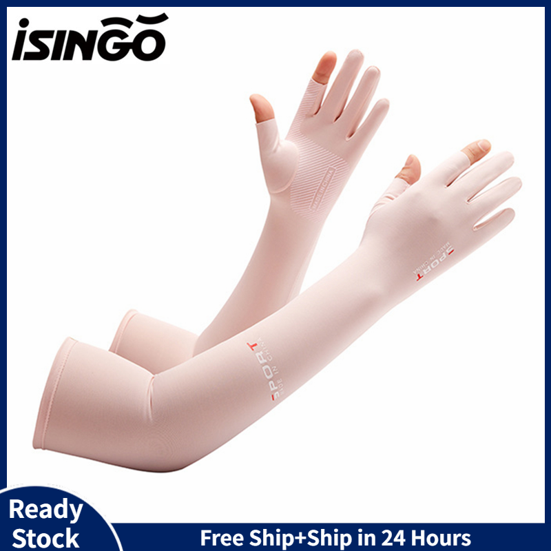 iSingo 【C O D】1 Pair Touch Screen Gloves Motorcycle Motor Gloves Racing Protective Gloves Breathable Ice Silk Non-Slip Anti-UV Outdoor Sports Riding Gloves