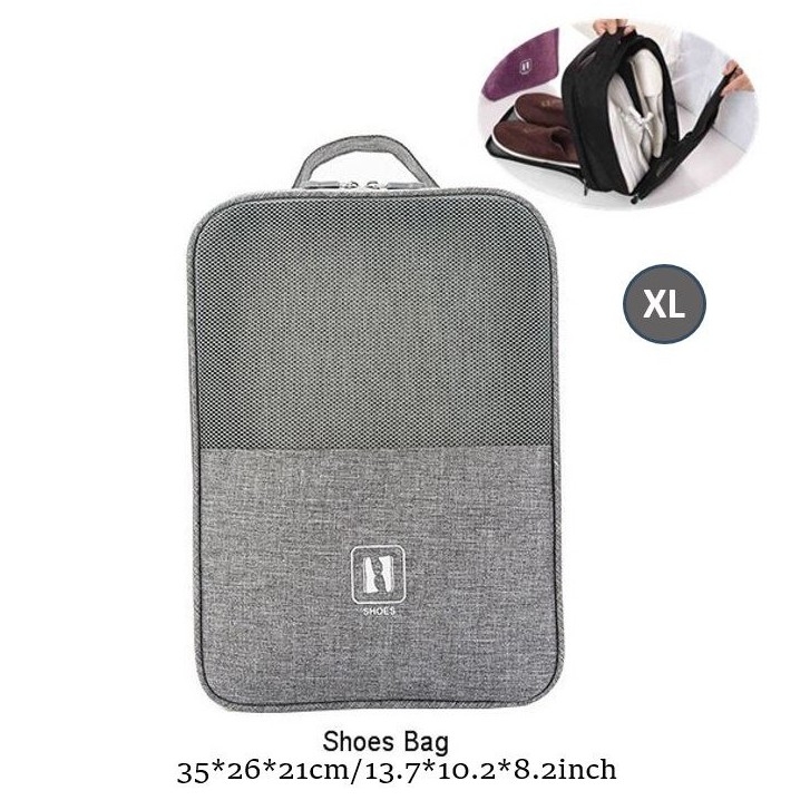 [SG ready stock] Portable Travel Shoe Bag Organizer Pouch Shoe Storage Bag with luggage Strap