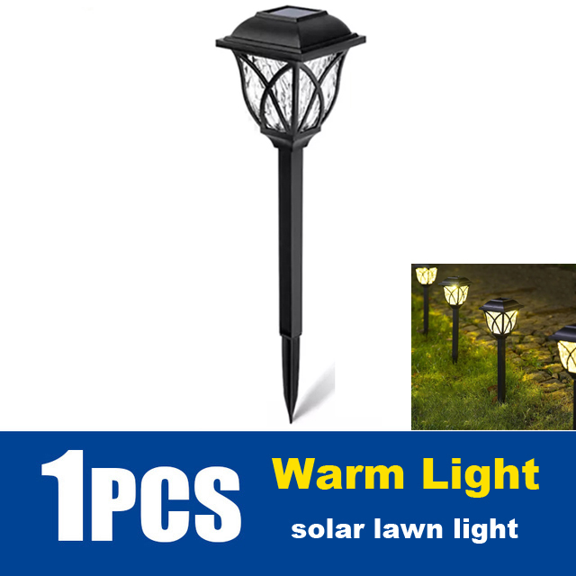 Meyou 4PCS Led Solar Garden Light Outdoor Waterproof Automatic Sensor Lawn Lights Retro Solar-Powered Rechargeable Fence Lamp for House Yard Patio Pathway Park Landscape Lighting Decorative Warm White
