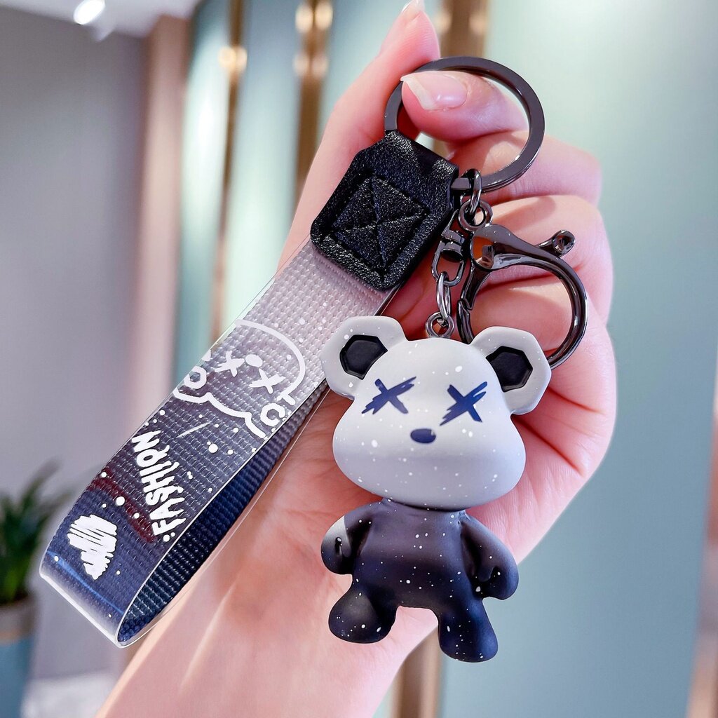 5 Styles Gradient Bear Couple Keychain Cute Ornament Backpack Jewelry Gifts for Friends