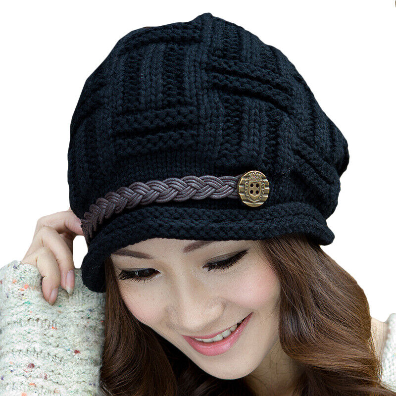 Kraiefs COD Women Ladies Knitted Hat Beret Beanie Knit Crochet Slouchy Woolen Plain Cap