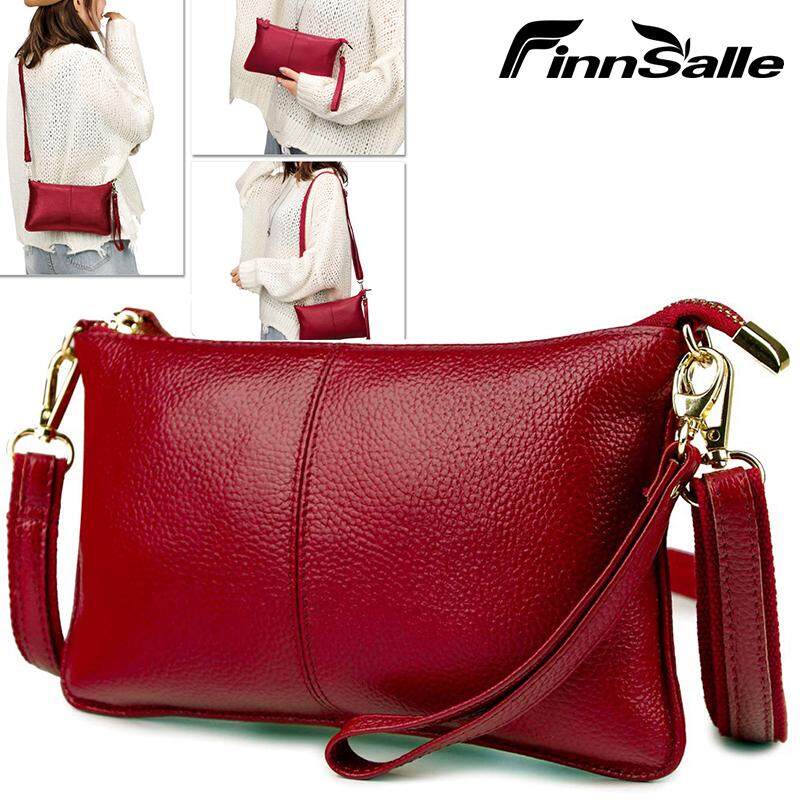 FinnSalle Women Genuine Leather Clutch Handbag Crossbody Shoulder/Wristlet Purse for Party Wedding Shopping