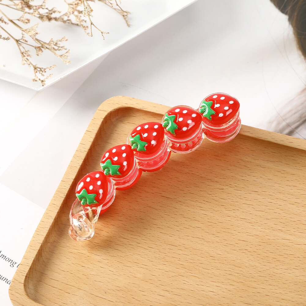 1pc Korean Fashion Large Fruit Flower Banana Clip Ponytail Hairpin Simple Candy Color Cute Girl Hairpin Headdress