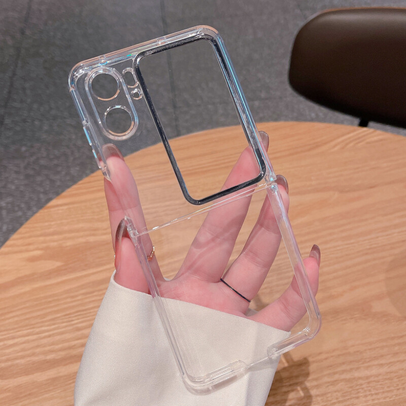 HOCE Phone Cases For OPPO Find N2 Flip Transparent Soft Case For OPPO Find N2 Flip With Lens Film Ultra Thin Cover