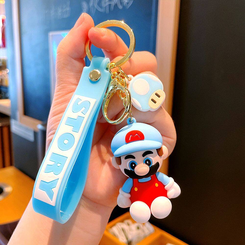 ARTMU Kawaii Christmas Gifts Car Accessories Gifts Collection Ornaments Cartoon Figurine Model Luigi Bag Pendant Super Mario Keychain Key Chain Character Dolls