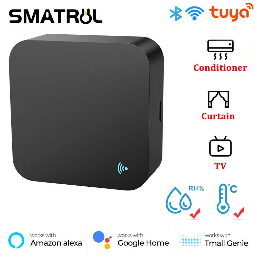 SMATRUL Tuya WiFi IR Remote Control, withTemperature and humidity monitoring ,for Air Conditioner TV, Smart Home Infrared Universal Remote Controller For Alexa/Google Home