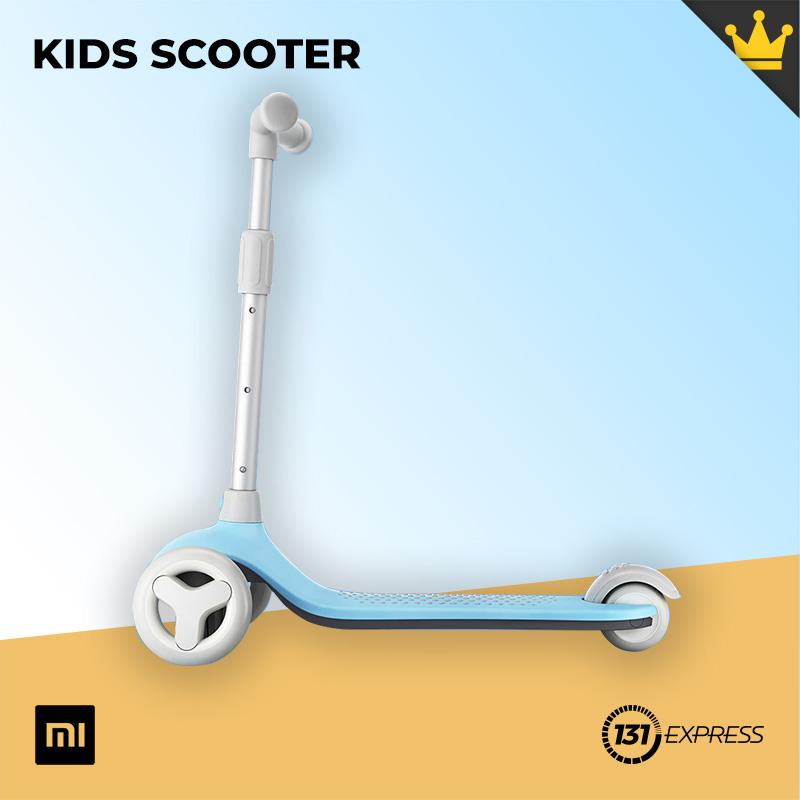 Mitu Kids Scooter [ Dual- Spring Gravity Steering System, Adjustable Height, Ergonomic Rubber Handle, Flashing PU Rubber Wheel ]