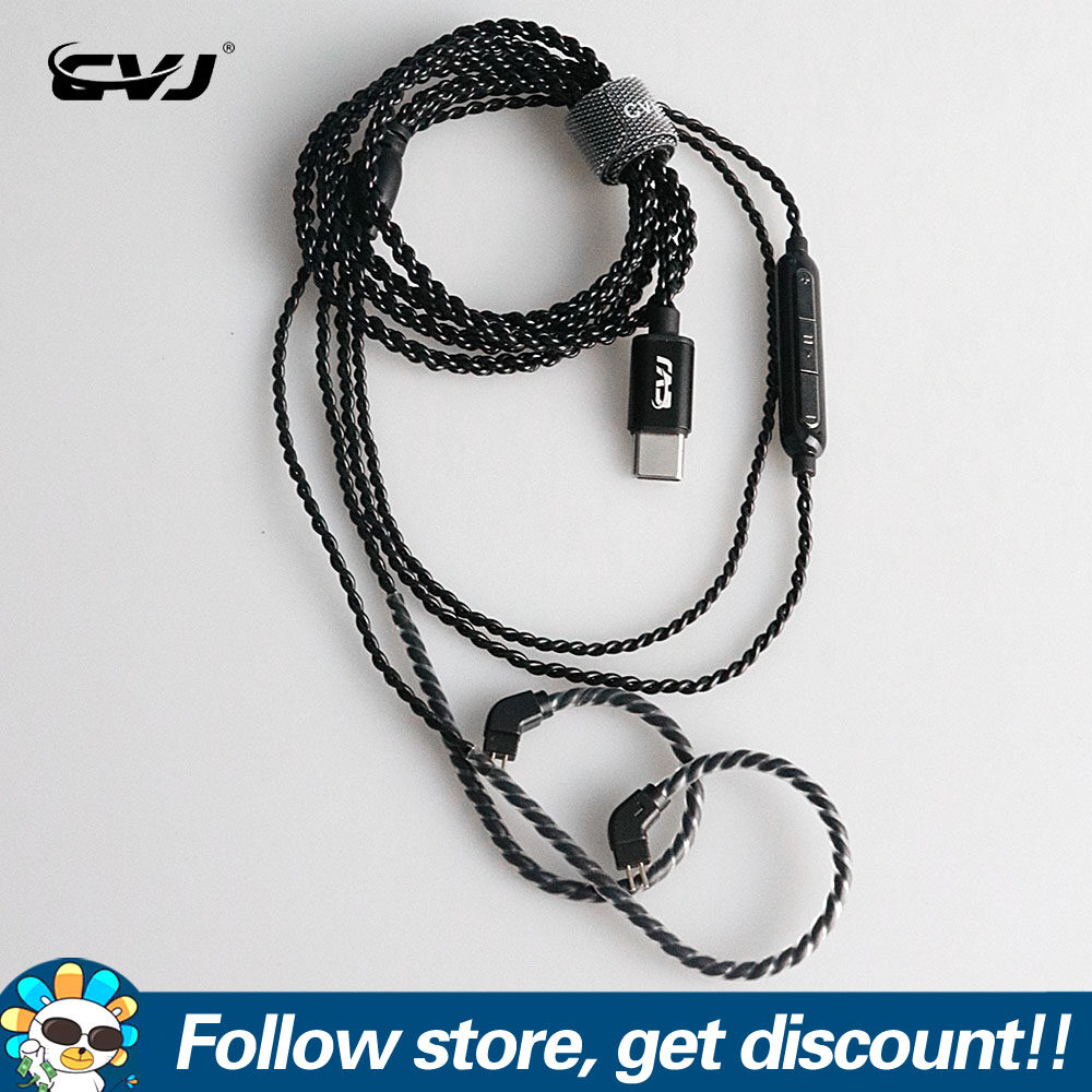 FAAEAL CVJ V6 Headphone Amplifier Type C HD DAC Dongle Replacement Earphone Cable Lossless High Fidelity Upgrade Headset Cable 2Pin 0.75mm/0.78mm Earbuds Wire For BLON BL03 Moondrop Aria KATO KZ EDX Z