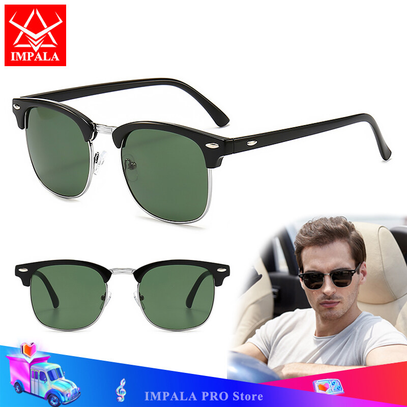 IMPALA QT1662W Korean Style Sunglasses for Men and Women Anti Glare Driving Fishing Sun Glasses Outdoor Sports Style UV400 Black Spectacles
