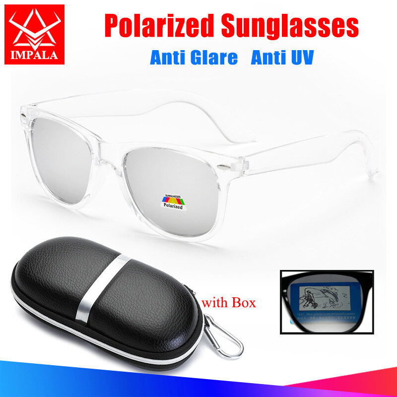 IMPALA PG2006L Fashion Polarized Sunglasses for Men and Women Classic Anti Glare Sun Glasses Driving Fishing UV Protective Black Shades Eyeglasses with Box