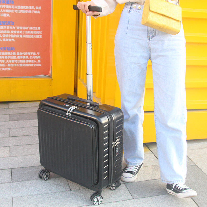 Internet Celebrity Front Opening Small Luggage 20-Inch Travel Password Mini Trolley Case Aircraft 18 Boarding Machine Men and Women