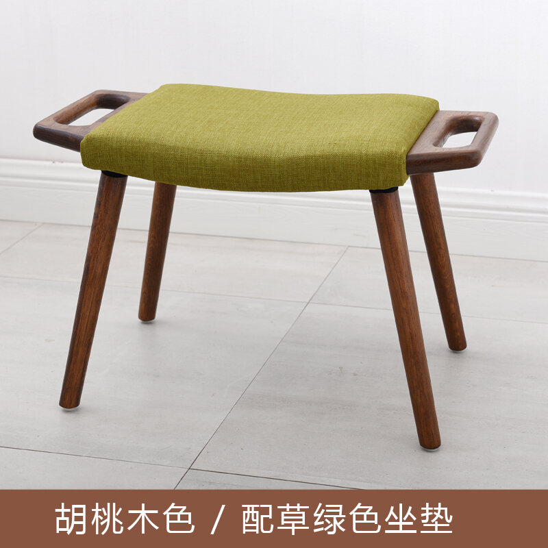 Nordic Solid Wood Shoe Changing Stool Shoe-Wearing Stool Footrest Dressing Stool Fabric Small Stool Sofa Stool Bench Home Low Stool