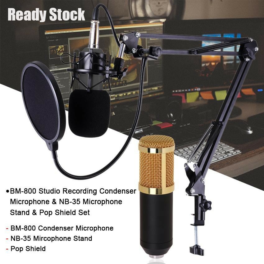 ??? [SG SELLER]Microphone Condenser BM800+V8 Soundcard/Microphone Radio Broadcasting/Singing Recording Karaoke Microphone