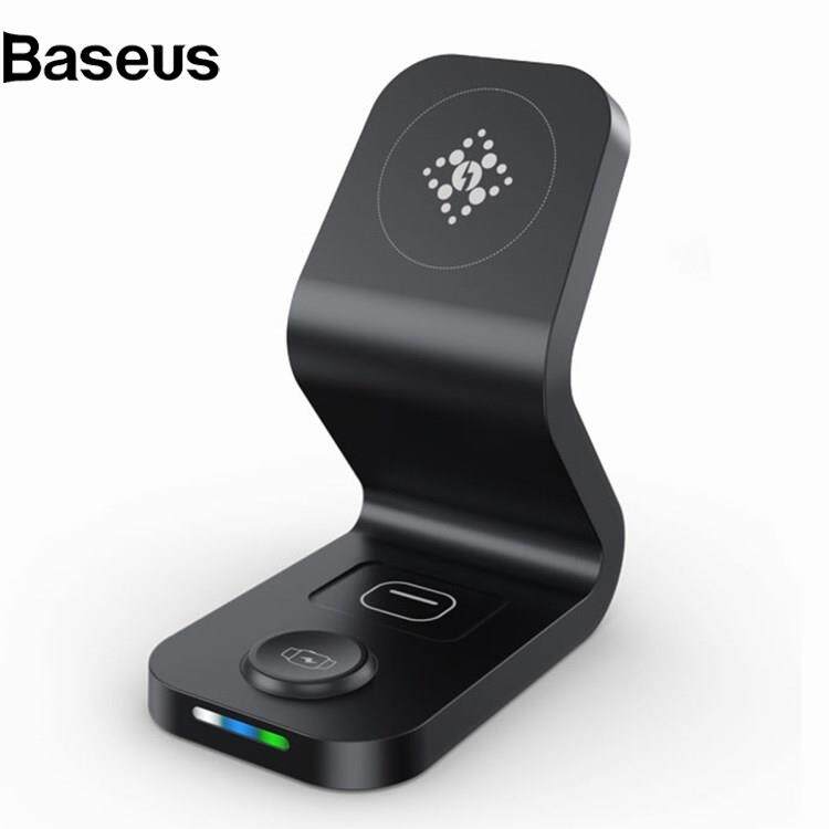 Baseus B-16 15W Max Magnetic Wireless Charger 3 in 1 Charging Station for Smartphone / Smart Watch / Earphones