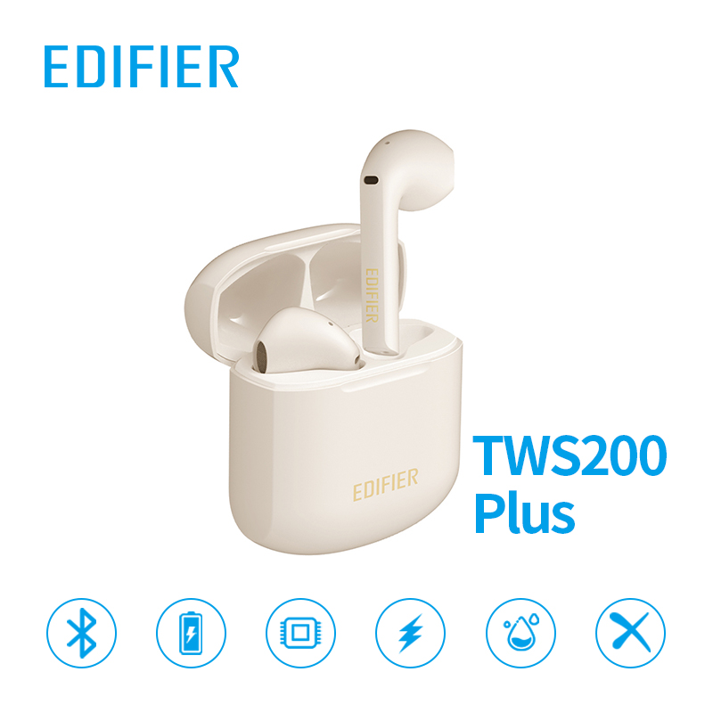 Edifier TWS200 Plus True Wireless Stereo Earbuds Qualcomm AptX Bluetooth 5.2 up to 24hrs playtime Noise Cancellation