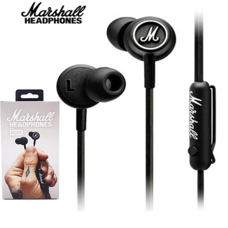 【100% authentic sales】Marshall Mode Wired Hi-Fi In-Ear Headphones Professional Monitor Earphones with Microphone and Remote