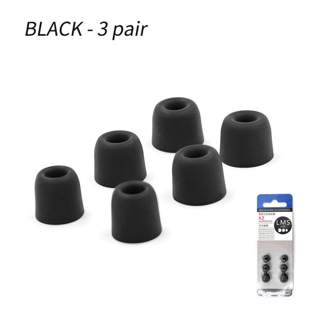 KZ 3Pair(6pcs) Noise Isolating Comfortble Memory Foam Ear Tips Ear Pads Earbuds For In Earphone For ZSX EDX ASX DQ6
