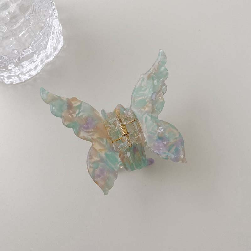 [SG| Vivid Butterfly] Medium Papillon Hair Claw Clip for Half Up-do, French Design Acetate Hair Barrettes