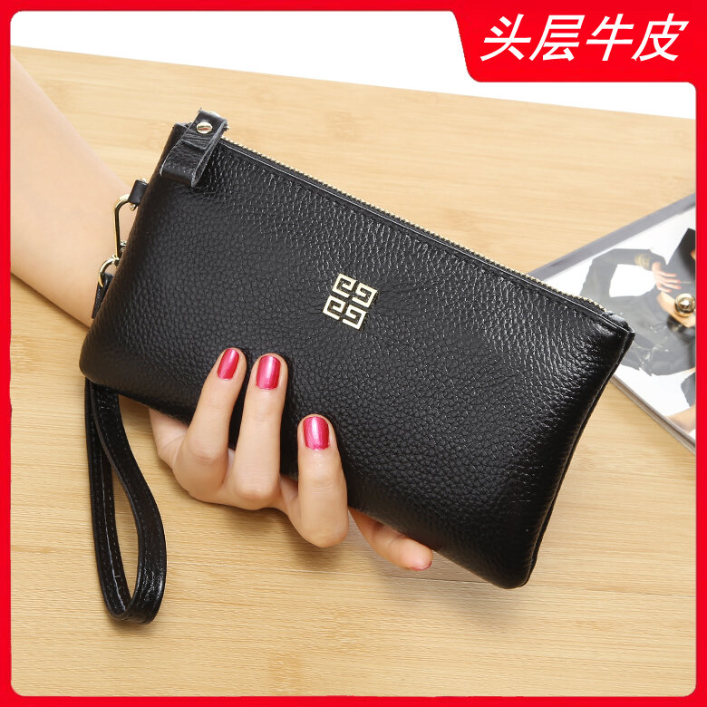 Full-grain Leather Handbag for Women 2022 New Summer Fashion Trendy Clutch Mother Coin Purse Long Genuine Leather Small Bag