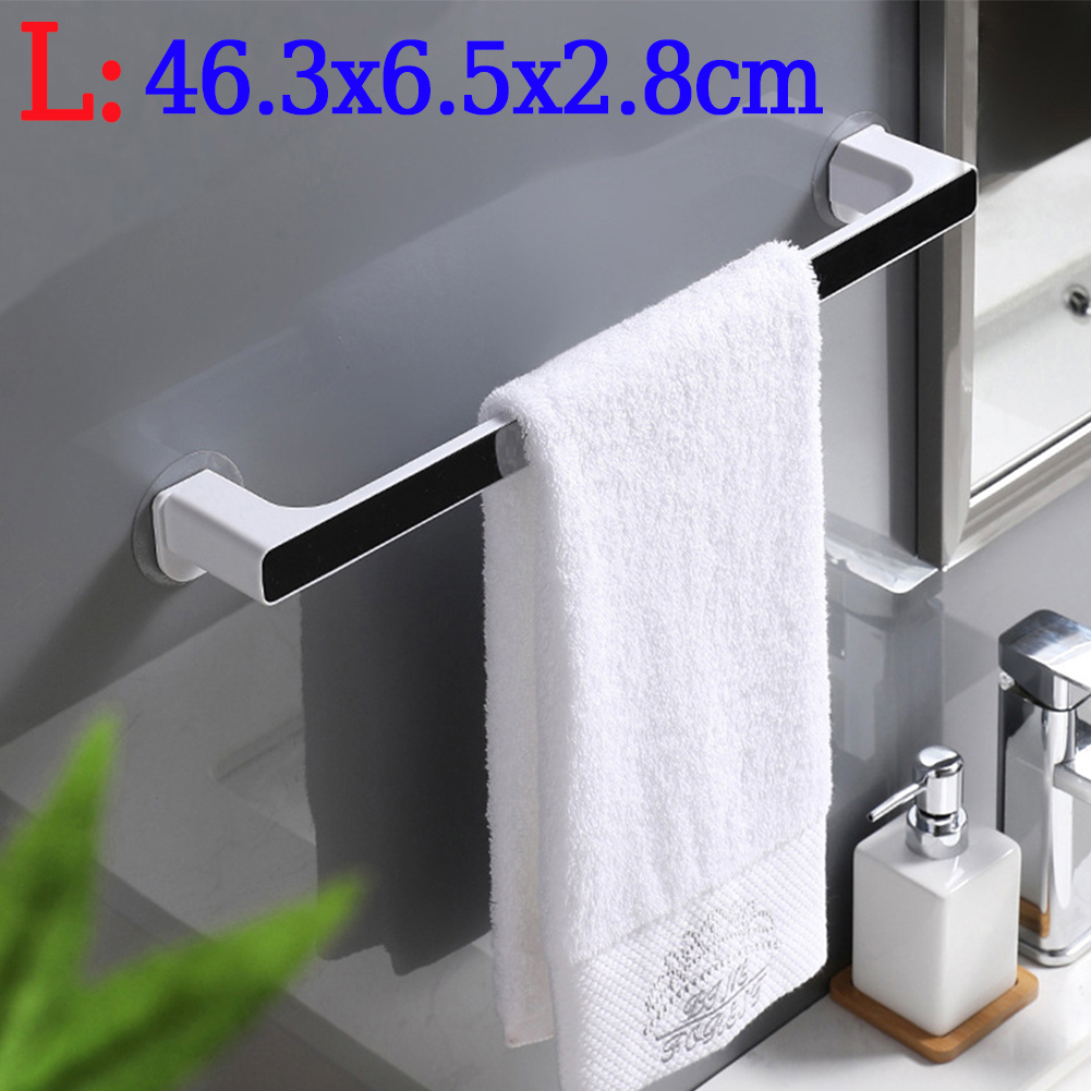 [Wilkl] [SG Stock] Suction Cup Towel Rack Wall Mount Towel Hanger Free Punch Bathroom Towels Holder Organizer Kitchen Supplies With 2PCS Stickers