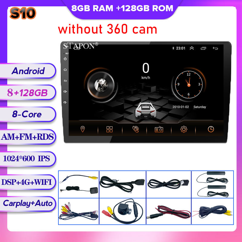 STAPON 9inch 10inch 8GB RAM Android10 carplay android auto 2.5D IPS SCREEN OCTA CORE 4G DSP car head unit car stereo car MP5 player with WiFi Bluetooth GPS AM FM RDS rear view steering wheel control 2