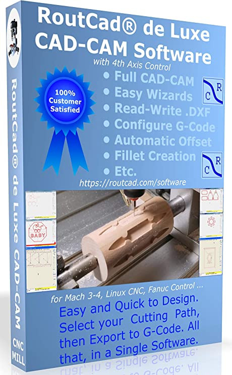 CAD-CAM CNC Mill 4 Axis Software for Mach 3-4, Linux CNC, EMC2, CNC 3040. Design your part and generate the g-code with a single easy to use software, plus many tutorial training videos included.
