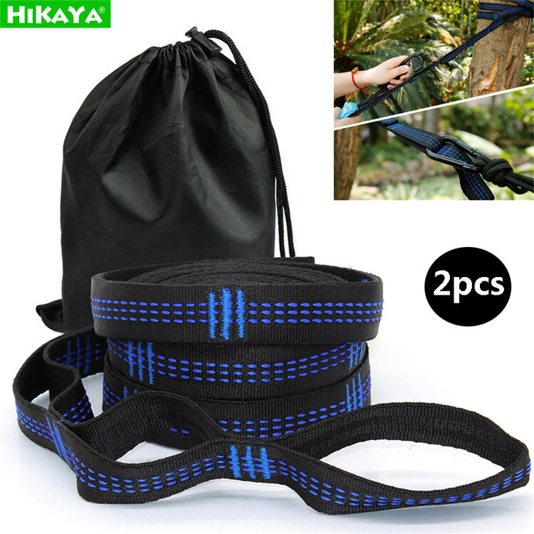 HIKAYA hammock straps 2pcs, portable camping hammock tie ropes, aerial yoga bands, special triple stitched reinforced belts for hammock, high loading hanging swing tie rope