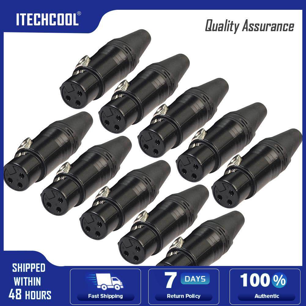 10pcs DIY Microphone XLR 3Pin Female Connector Cable Solder Plug Adapters